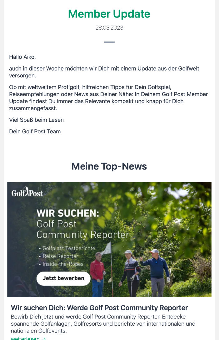 Golf Post Member Update