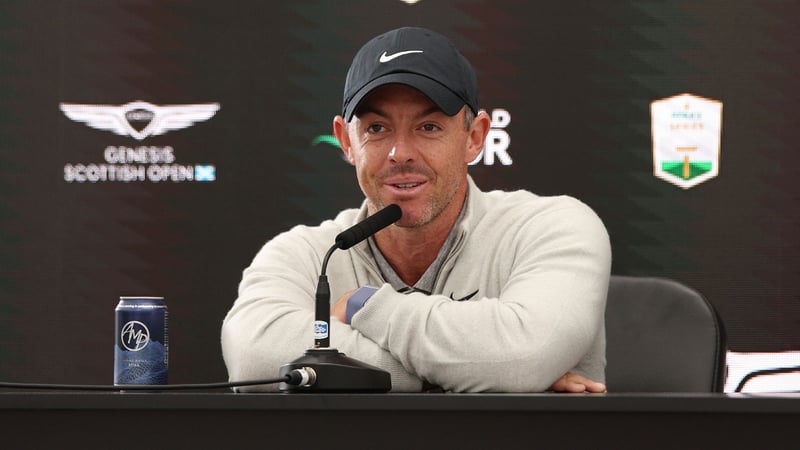 Rory McIlroy in der Pressekonferenz vor der Genesis Scottish Open 2024. (Foto: Getty)