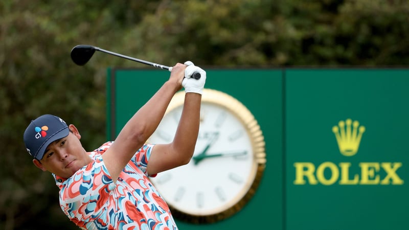 Si Woo Kim hat das erste Hole-in-One der British Open 2024 gespielt. (Quelle: Getty)