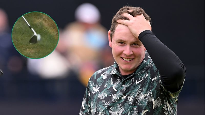 Robert MacIntyre unterhält bei der British Open 2024 die Zuschauer. (Foto: Getty; im Kreis: Screenshot Twitter.com/TheOpen)