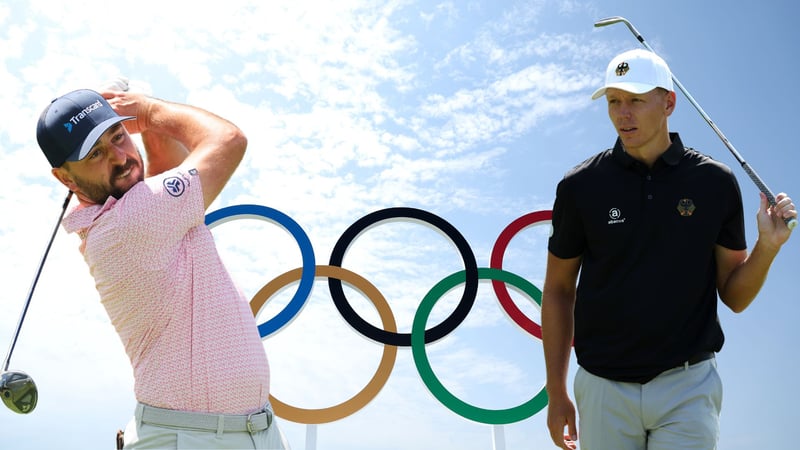 Stephan Jäger (links) und Matti Schmid treten im Golf bei Olympia 2024 für Deutschland an. (Foto: Getty)