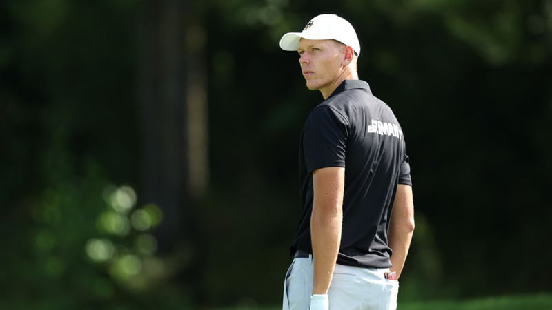 Matti Schmid am Tag vor dem Start des Olympischen Golfturniers auf der Proberunde. (Foto: Getty)