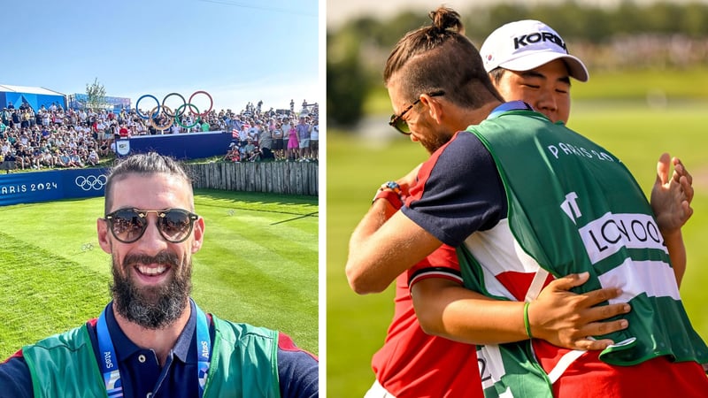 Schwimmer Michael Phelps besucht Golf bei Olympia 2024. (Foto: Twitter.com/@olympicgolf)