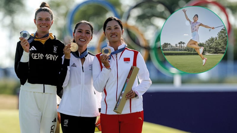 Eine Gemeinsamkeit haben Esther Henseleit, Lydia Ko und Lin Xiyu (v.l.n.r.) außer dem Medaillengewinn noch: Alle trugen Schuhe der Marke Ecco. (Foto: Getty)