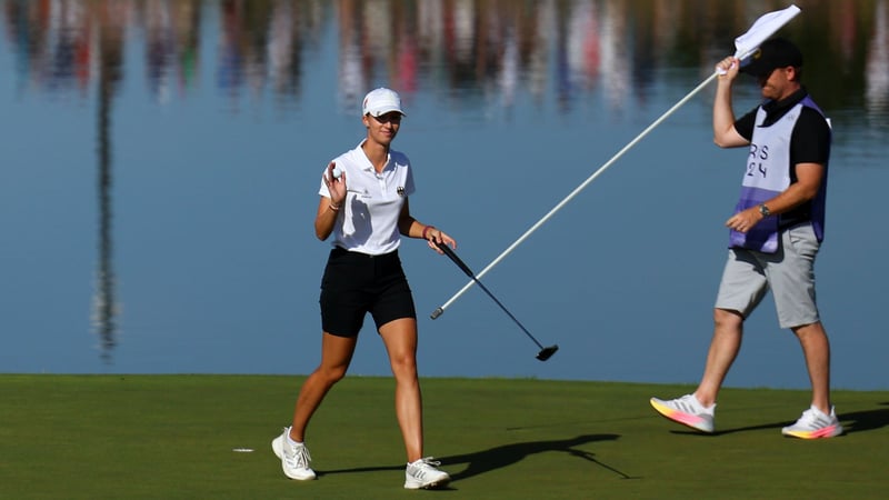 Alexandra Försterling beim Damen-Golfturnier bei Olympia 2024. (Foto: Getty)