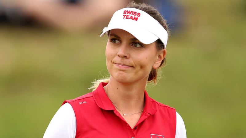 Morgane Metraux im Interview nach Runde 3 von Golf bei Olympia. (Foto: Getty)