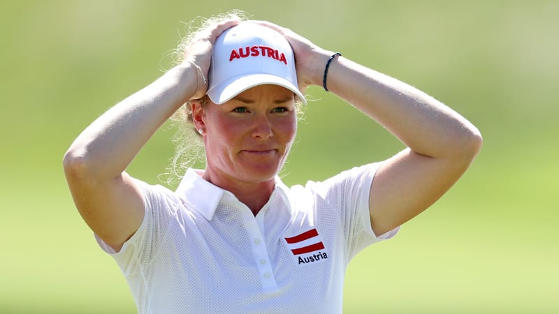 Sarah Schober im Interview nach Runde 3 des Olympischen Damenturniers. (Foto: Getty)