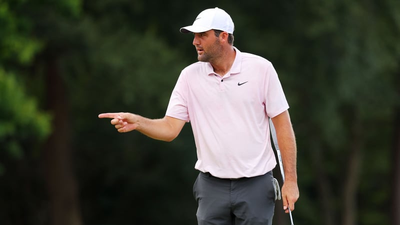 PGA Tour: Scottie Scheffler auf dem zwölften Grün des East Lake Golf Clubs während der zweiten Runde der TOUR Championship. (Foto: Getty)