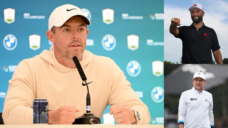 Rory McIlroy auf der Pressekonferenz im Vorfeld der BMW PGA Championship 2024. (Fotos: Getty)