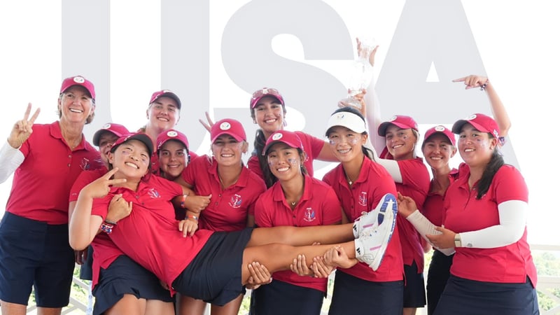 Das Team USA hat den Junior Solheim Cup mit 18,5 zu 5,5 gewonnen. (Quelle: X @AJGAGolf)