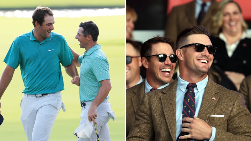 Vier Giganten des Golfs: Scottie Scheffler, Rory McIlroy, Brooks Koepka und Bryson DeChambeau (v.l.). (Foto: Getty)