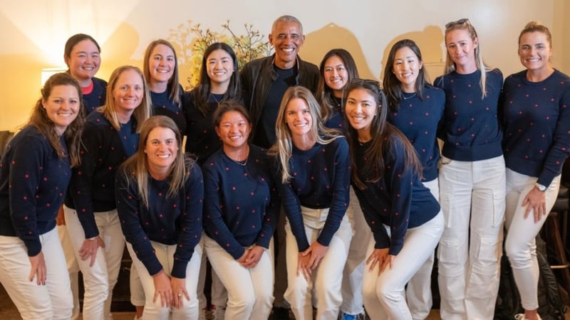 Barack Obama besucht das Team USA beim Solheim Cup 2024. (Quelle: Instagram @lpga_tour)