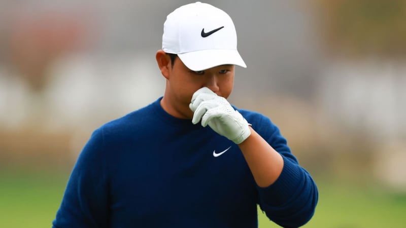 Tom Kim nach Playoff-Niederlage bei der Genesis Championship. (Foto: Getty)