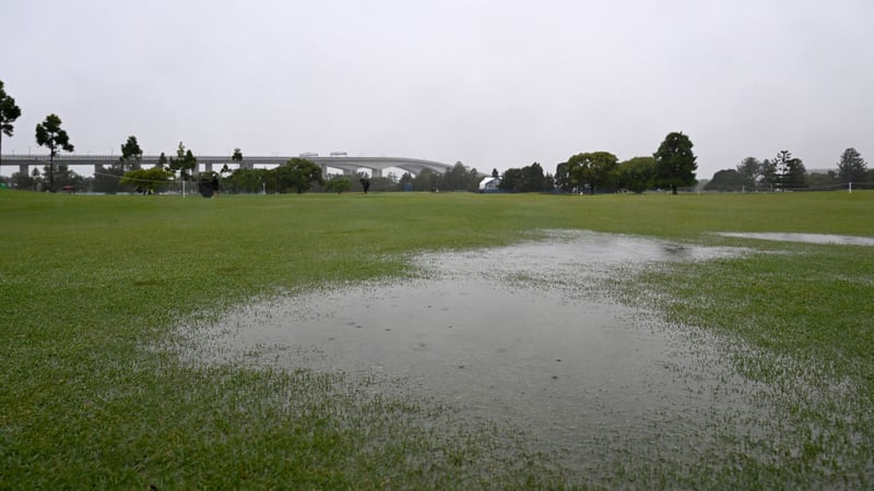 Überfluteter Platz bei der BMW Australian PGA Championship der DP World Tour. (Foto: Getty)