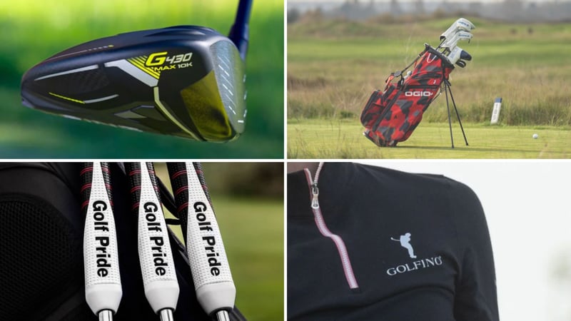 Im Equipment-Bereich gibt es Jahr für Jahr Neuerscheinungen. (Fotos: Ping, OGIO, Golf Pride, Golfino)