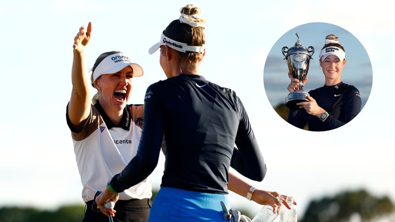 Olivia Cowan gratuliert der Siegerin Nelly Korda (kl. Foto). (Foto: Getty)