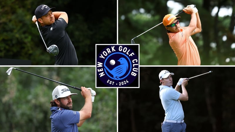 Die Spieler des TGL-Teams New York Golf Club: Xander Schauffele, Rickie Fowler, Cameron Young, Matt Fitzpatrick. (Quelle: Getty)