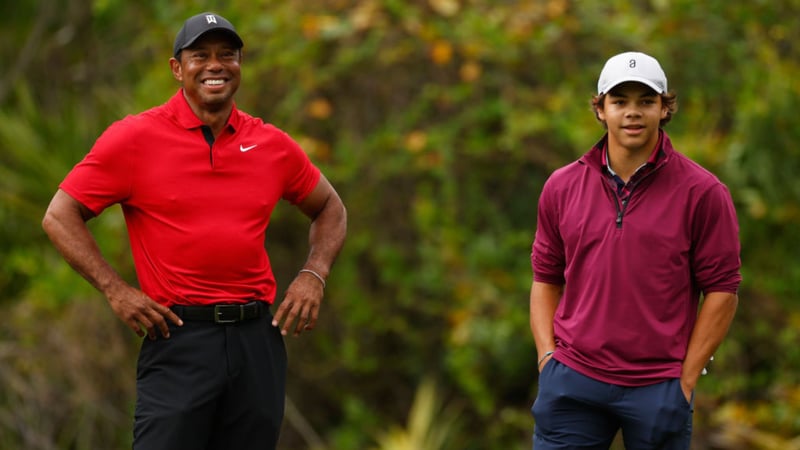 Tiger Woods und Sohn Charlie bei der PNC Championship 2023 in Florida (Foto: Getty)