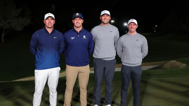 The Showdown: Brooks Koepka und DeChambeau (LIV) gegen Scottie Scheffler und Rory McIlroy (PGA) (Foto: Getty)