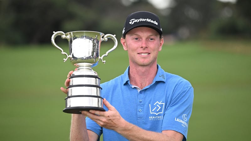 Ryggs Johnston feiert seinen ersten Sieg auf der DP World Tour und sichert sich den Titel der Australian Open. (Foto: Getty)