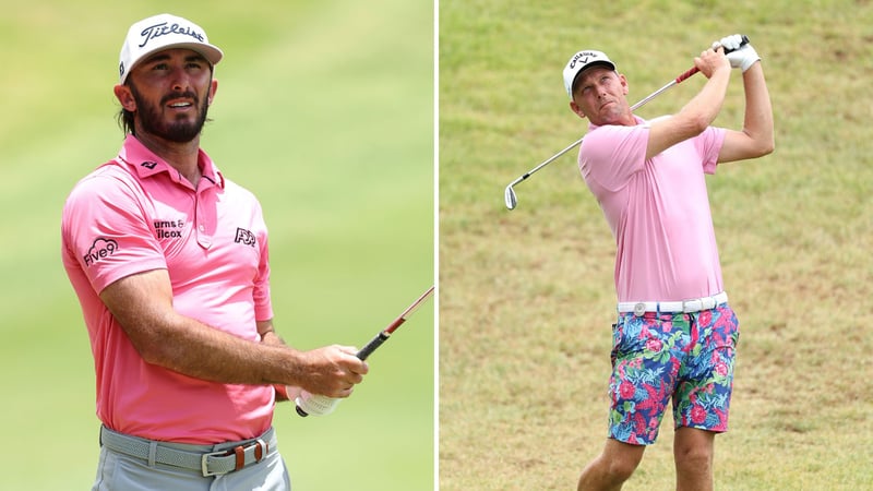 Max Homa (li.) und Marcel Siem auf der ersten Runde der Nedbank Golf Challenge der DP World Tour. (Quelle: Getty)