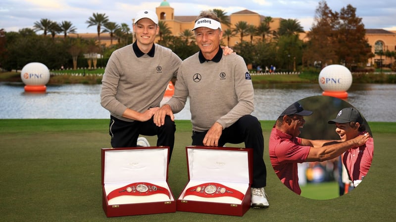 Bernhard Langer und Jason Langer verteidigen den Titel der PNC Championship. (Foto: Getty)