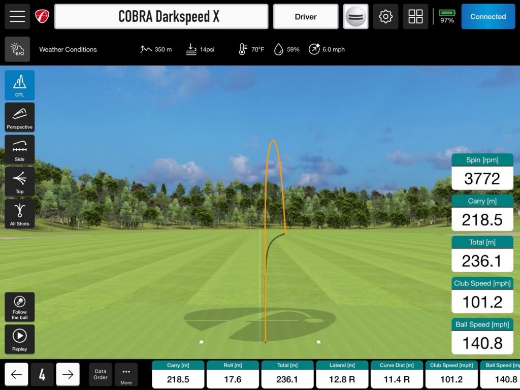 Der Cobra Darkspeed X Driver im TrackMan-Test. (Foto: Bastian Schuster)