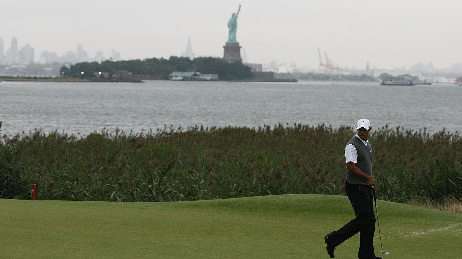 Tiger Woods auf dem Liberty National im Jahr 2009. (Foto: Getty)