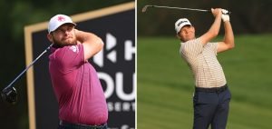 Tyrell Hatton und Alexander Knappe während der dritten Runde im Emirates Golf Club auf der DP World Tour. (Quelle: Getty)